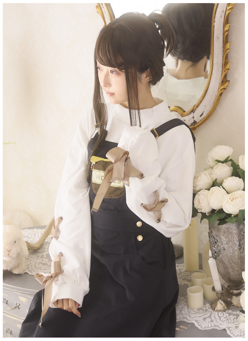 Favorite クマ柄ワンピース 大きめLL レースアップトップス×ワンピース ｜ Favoriteオリジナル