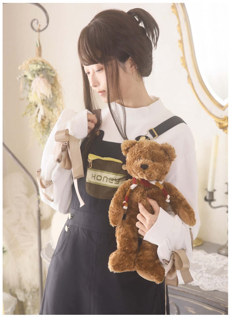 Favorite クマ柄ワンピース 大きめLL レースアップトップス×ワンピース ｜ Favoriteオリジナル