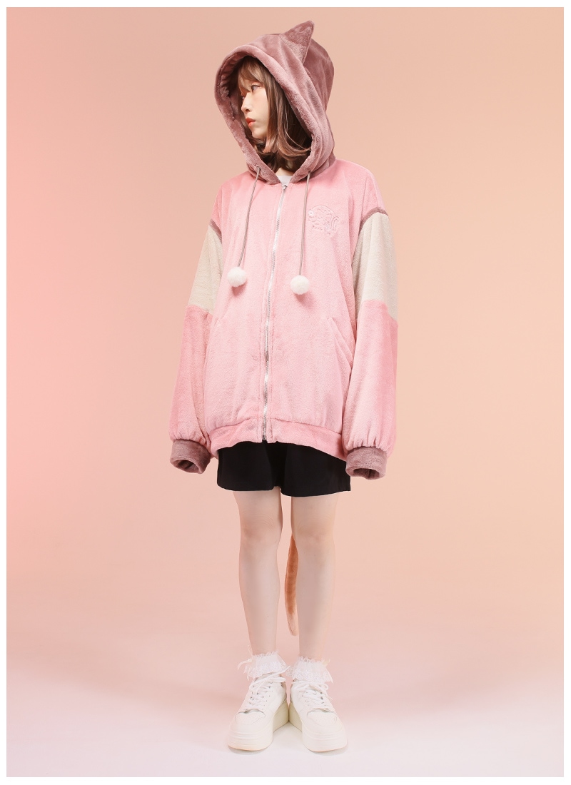 杏仁ミルさんコラボ 杏仁ミル變身絨毛居家外套 杏仁ミルなりきり