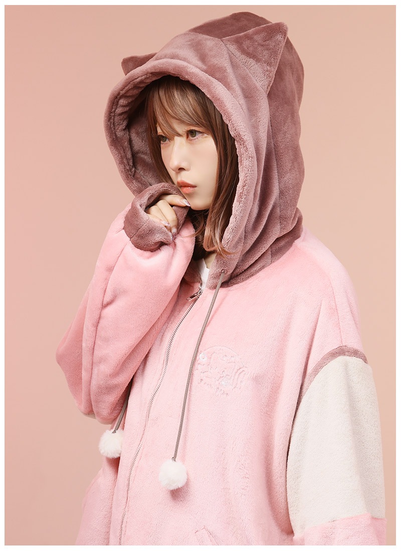 杏仁ミル パーカー 杏仁ミルさんコラボ 杏仁ミル變身絨毛居家外套 杏仁ミルなりきり