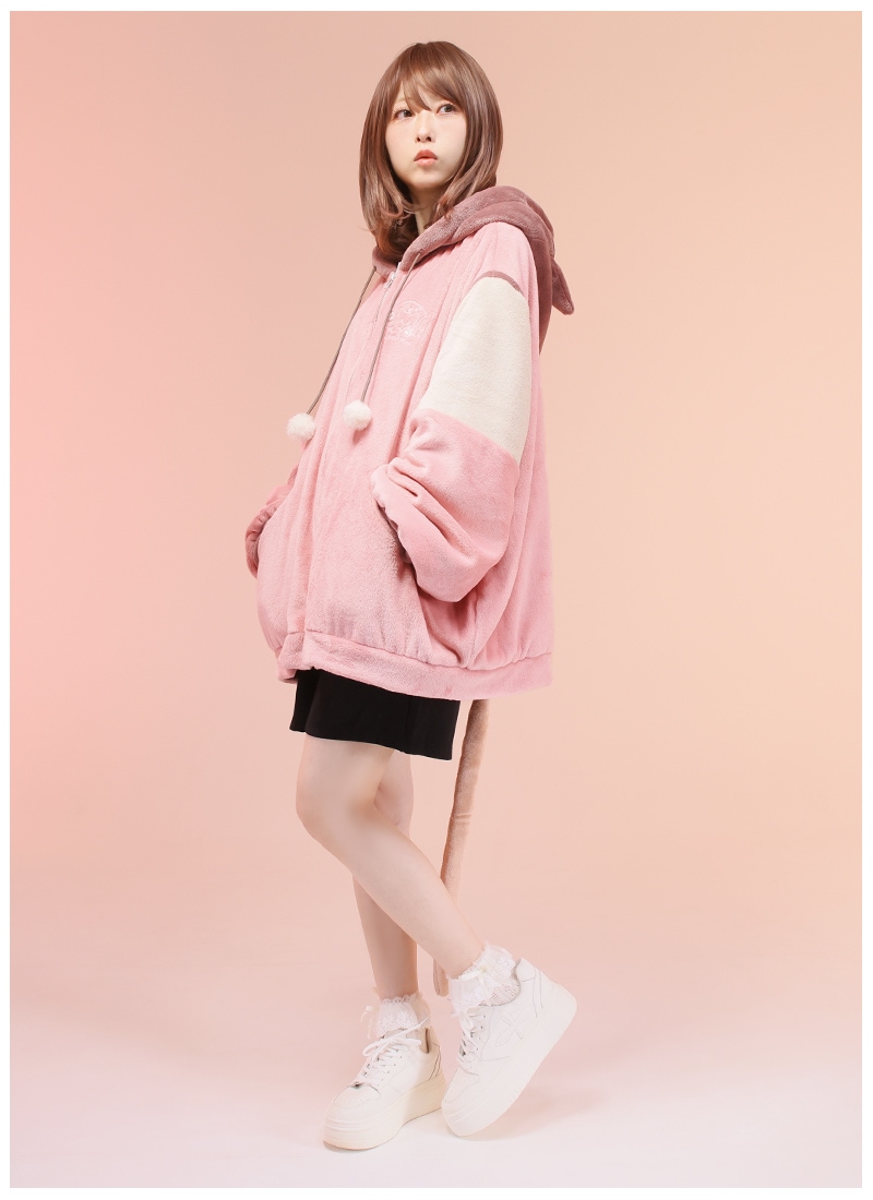 杏仁ミルさんコラボ 杏仁ミル變身絨毛居家外套 杏仁ミルなりきり