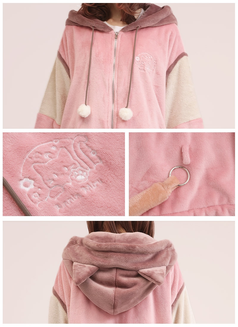 杏仁ミルさんコラボ 杏仁ミル變身絨毛居家外套 杏仁ミルなりきり