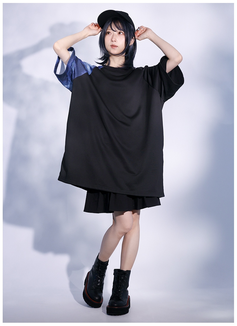宇宙柄切替ユニセックスTシャツ ｜ Favoriteオリジナル
