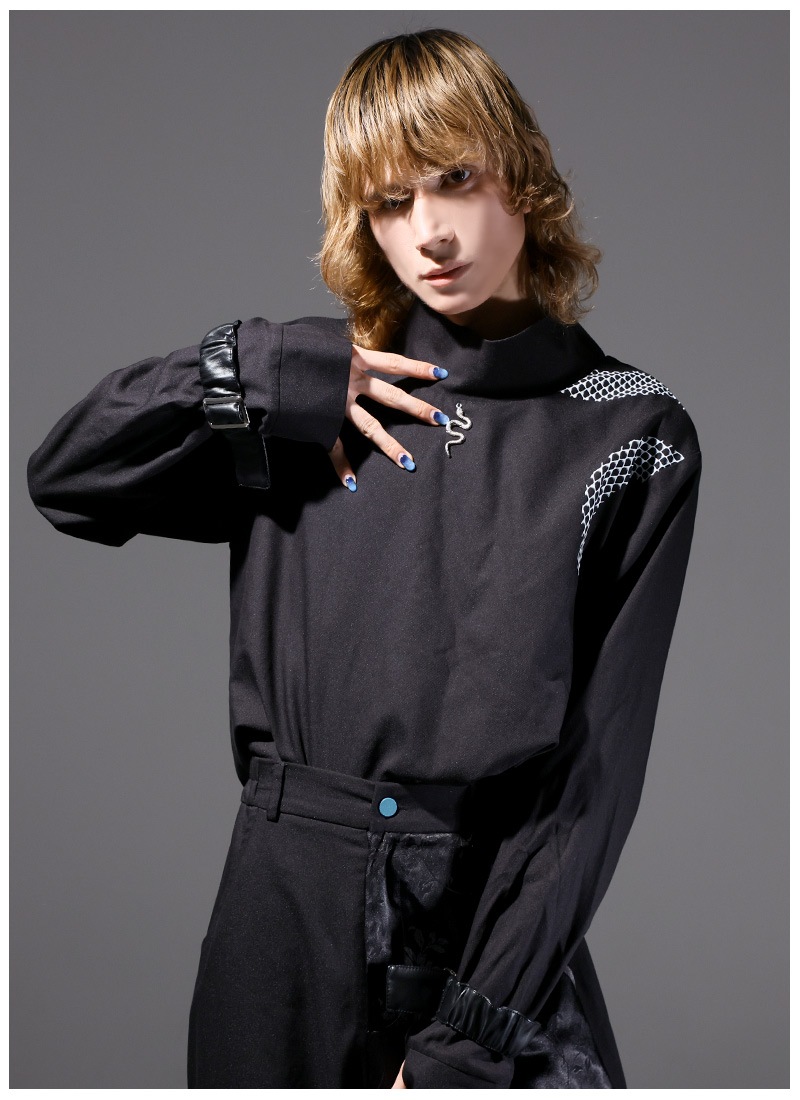 蛇柄インナーとシャツのトップスセット ｜ Favorite