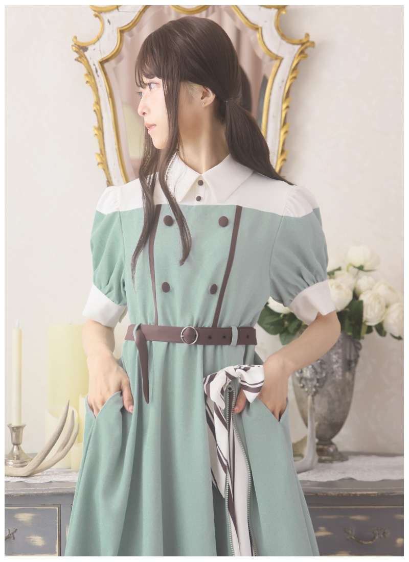 シャツドッキングチョコミントワンピース ｜ Favoriteオリジナル