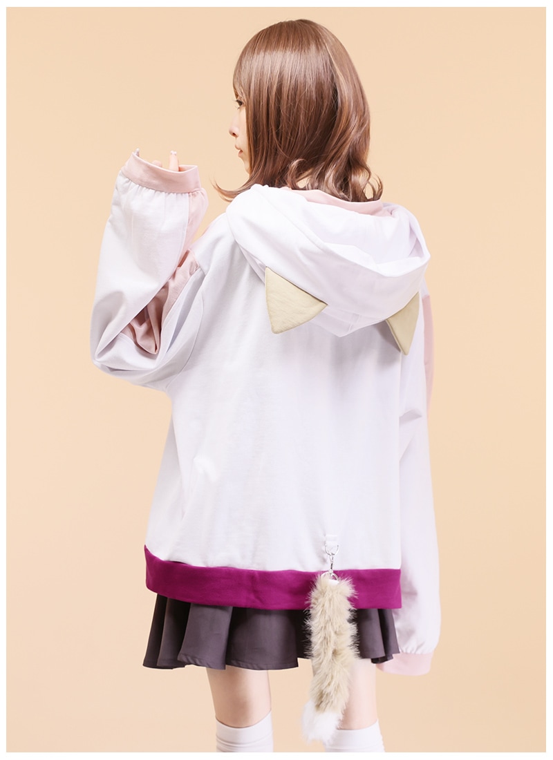 パーカー ユニセックス 和洋折衷 犬耳 尻尾 犬塚いちごさんコラボ