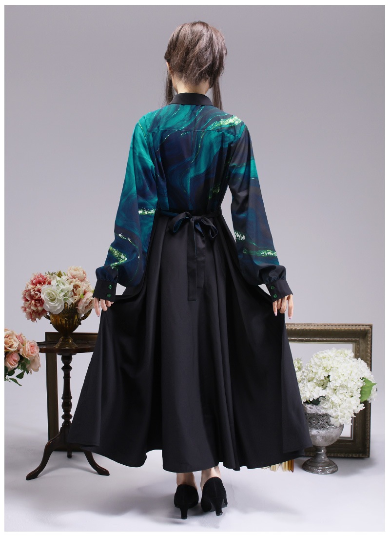 絵具溶ける絵画クラシカルシャツワンピース ｜ Favoriteオリジナル