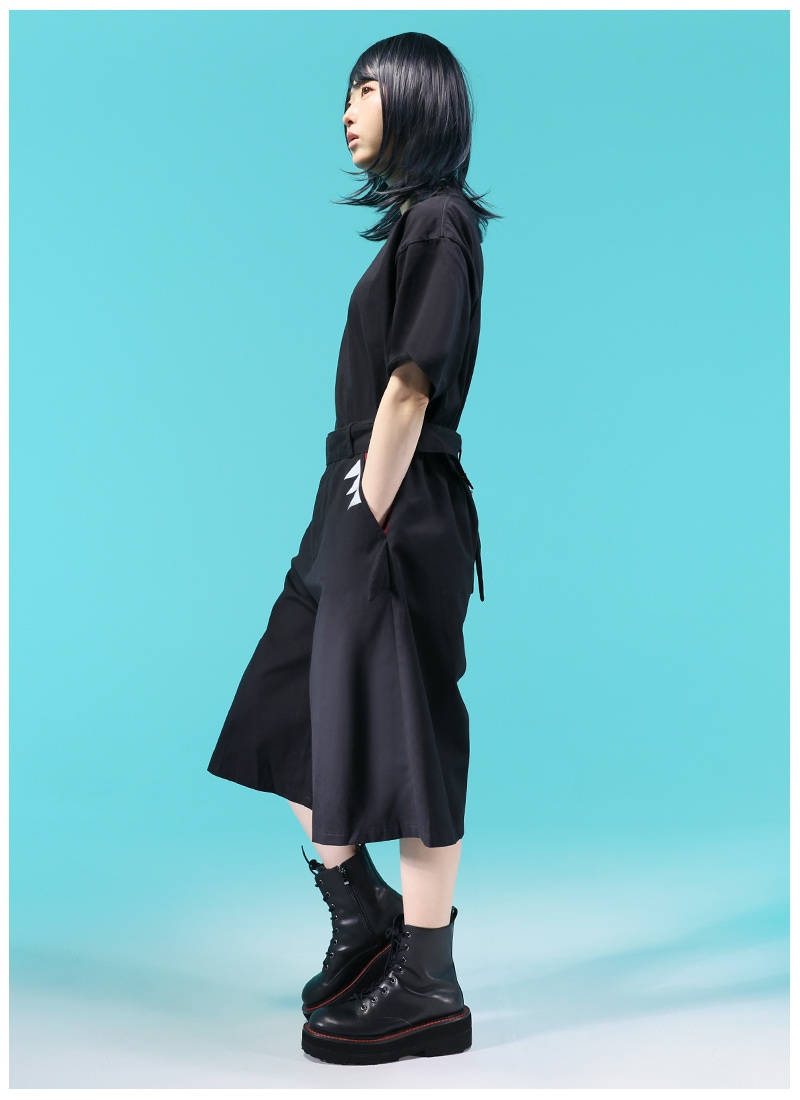 ちくわページ　ラボ服　らぼ服　ハンドメイド　服 サメ＆シャチワイドハーフパンツ ｜ Favoriteオリジナル
