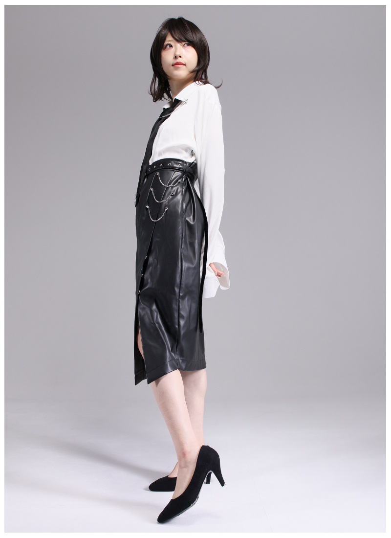 最短即日出荷】クールなハトメシャツタイトワンピース |Favorite