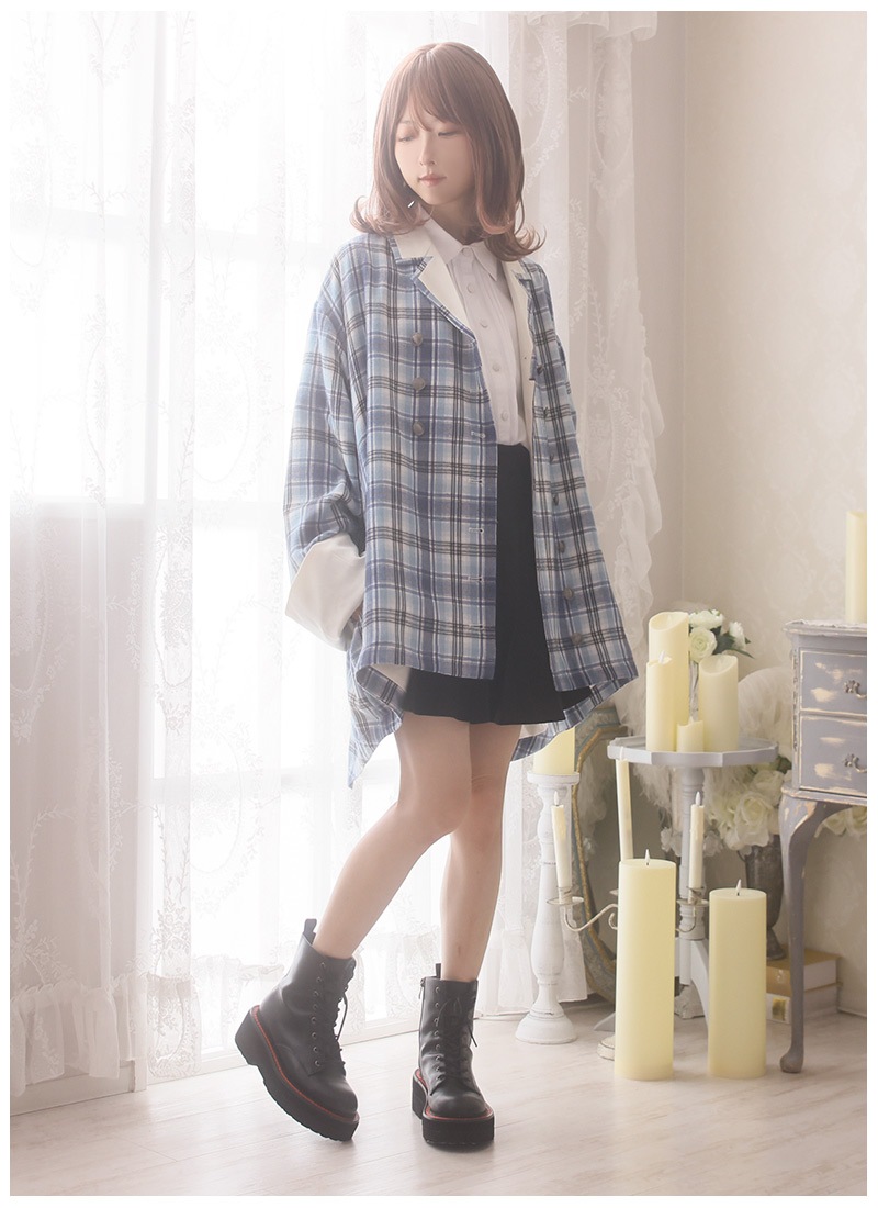 バイカラーのチェックチェスタージャケット ｜ Favoriteオリジナル