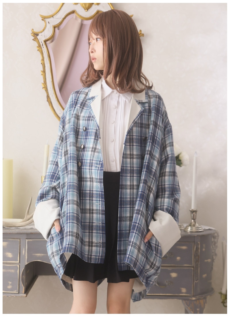 バイカラーのチェックチェスタージャケット ｜ Favoriteオリジナル