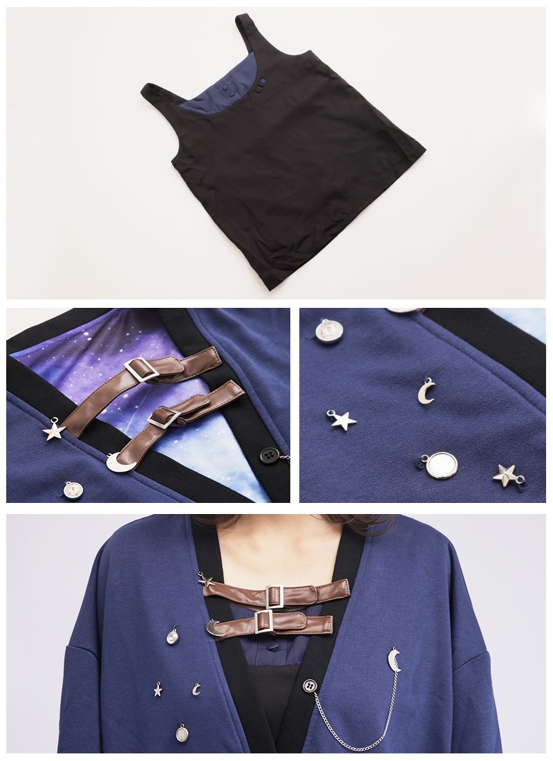 ブラック カーディガンと半袖トップス セット セットトップス ニットトップス 2点セット カーディガン タンク