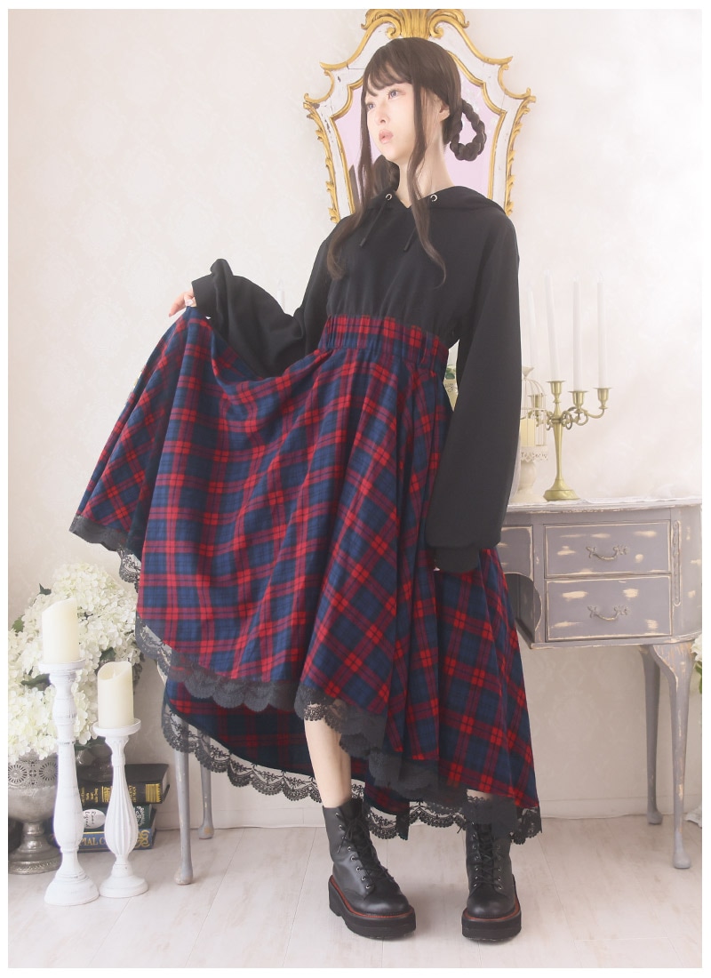 希少•美品【半袖パーカー+ハート柄スカート】ダイアグラム／ドッキングワンピース 希少•美品【半袖パーカー+ハート柄スカート】ダイアグラム