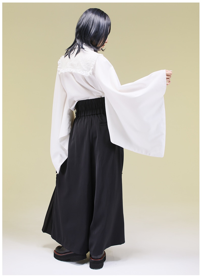 和洋折衷　ユニセックス袴風ラップワイドパンツ 楽天市場】【予約商品:追加予約】ユニセックス袴風ラップワイド