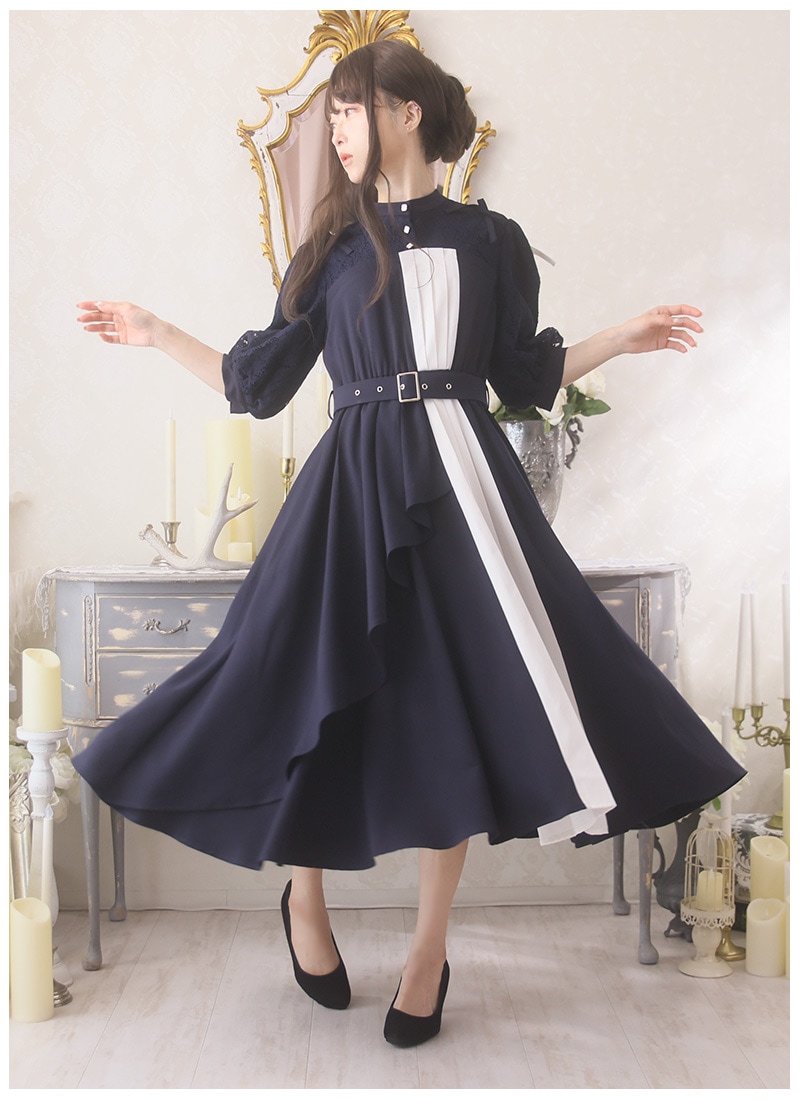 小花アシンメトリーワンピース ｜ Favoriteオリジナル