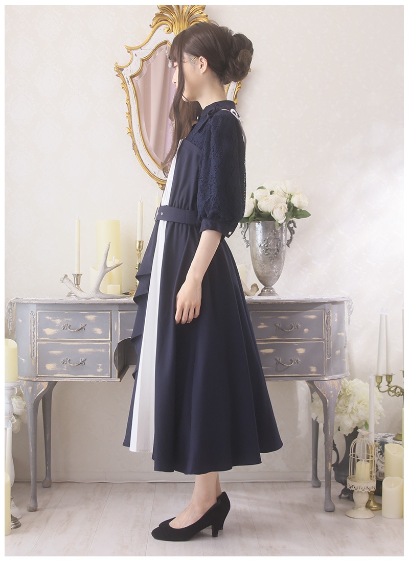 Calla Ground Y アシンメトリーカットソーワンピース 小花アシンメトリーワンピース | Favoriteオリジナル