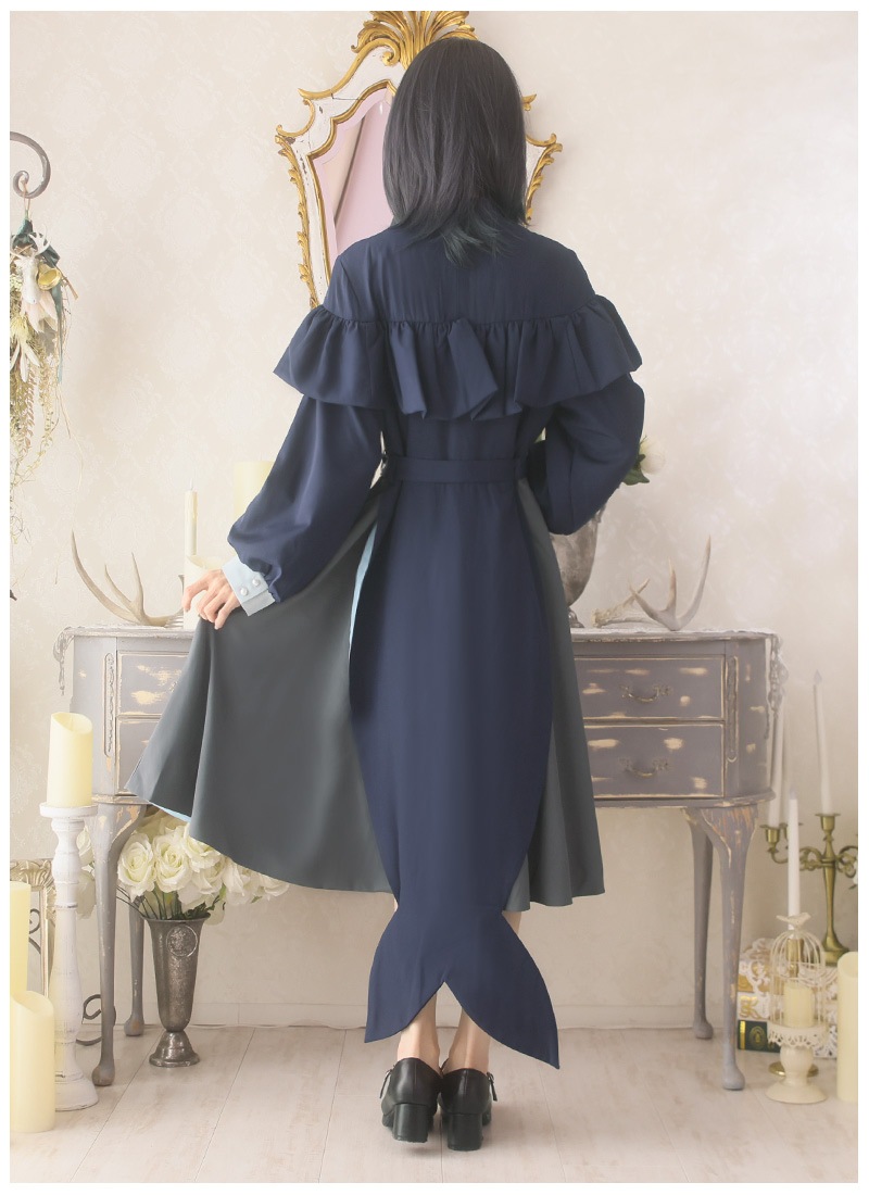 呼宵さんコラボ 青色をまとう おさかなワンピース ｜ Favorite