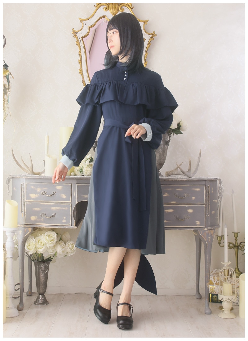 呼宵さんコラボ 青色をまとう おさかなワンピース ｜ Favorite