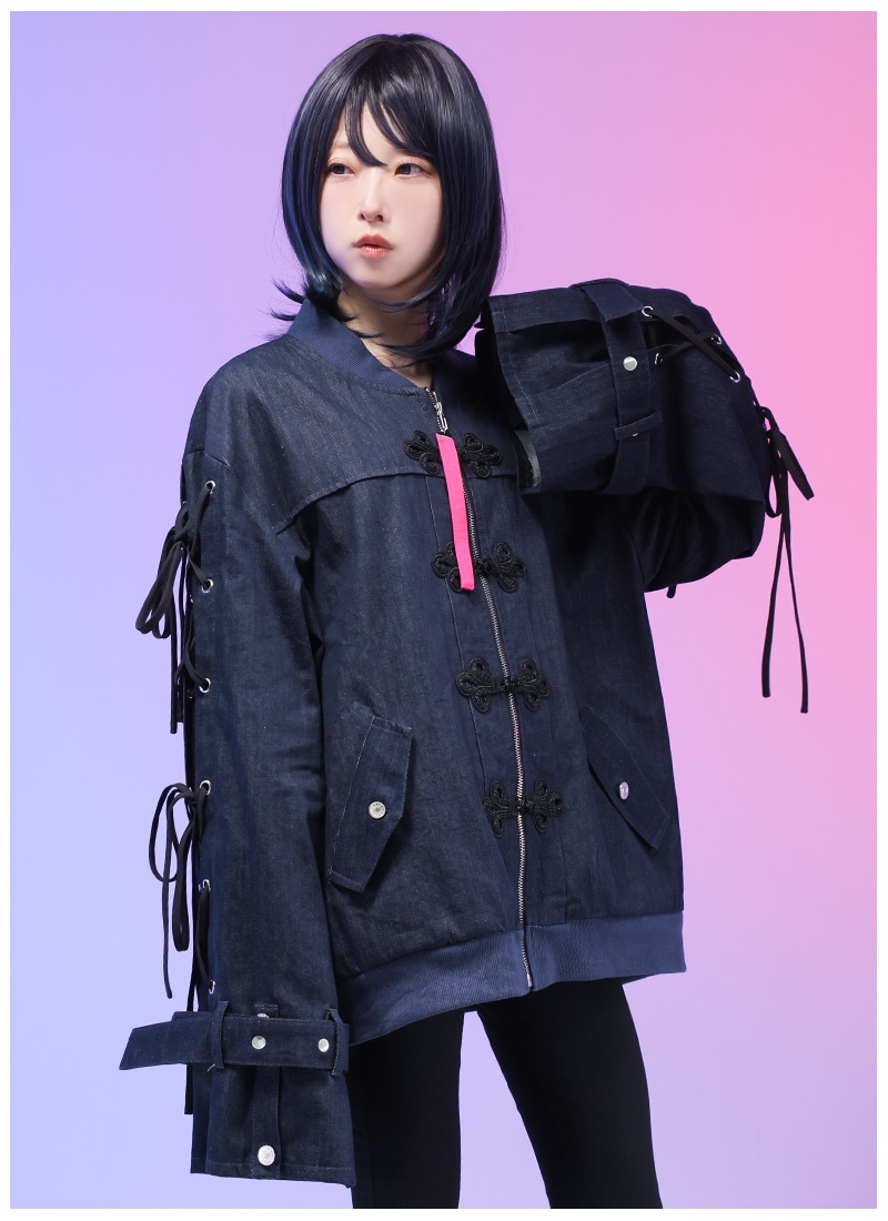 小路さこさんコラボ チャイナデニムブルゾン｜ Favorite
