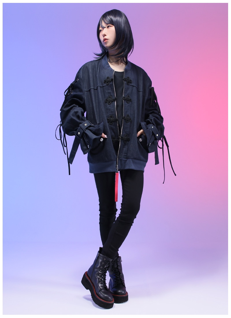 小路さこさんコラボ チャイナデニムブルゾン｜ Favorite