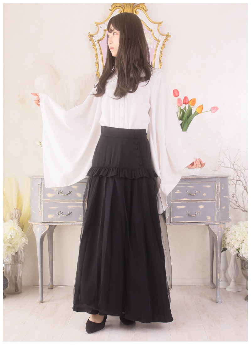 ジーザスディアマンテ バックプリーツスカート レギュラー丈 白黒セット ジーザスディアマンテ バックプリーツスカート レギュラー丈 白黒セット