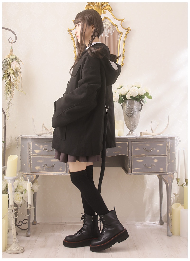暖か裏ボア、ねこ耳うさぎ耳オリジナルダッフルコート。 ｜ Favorite
