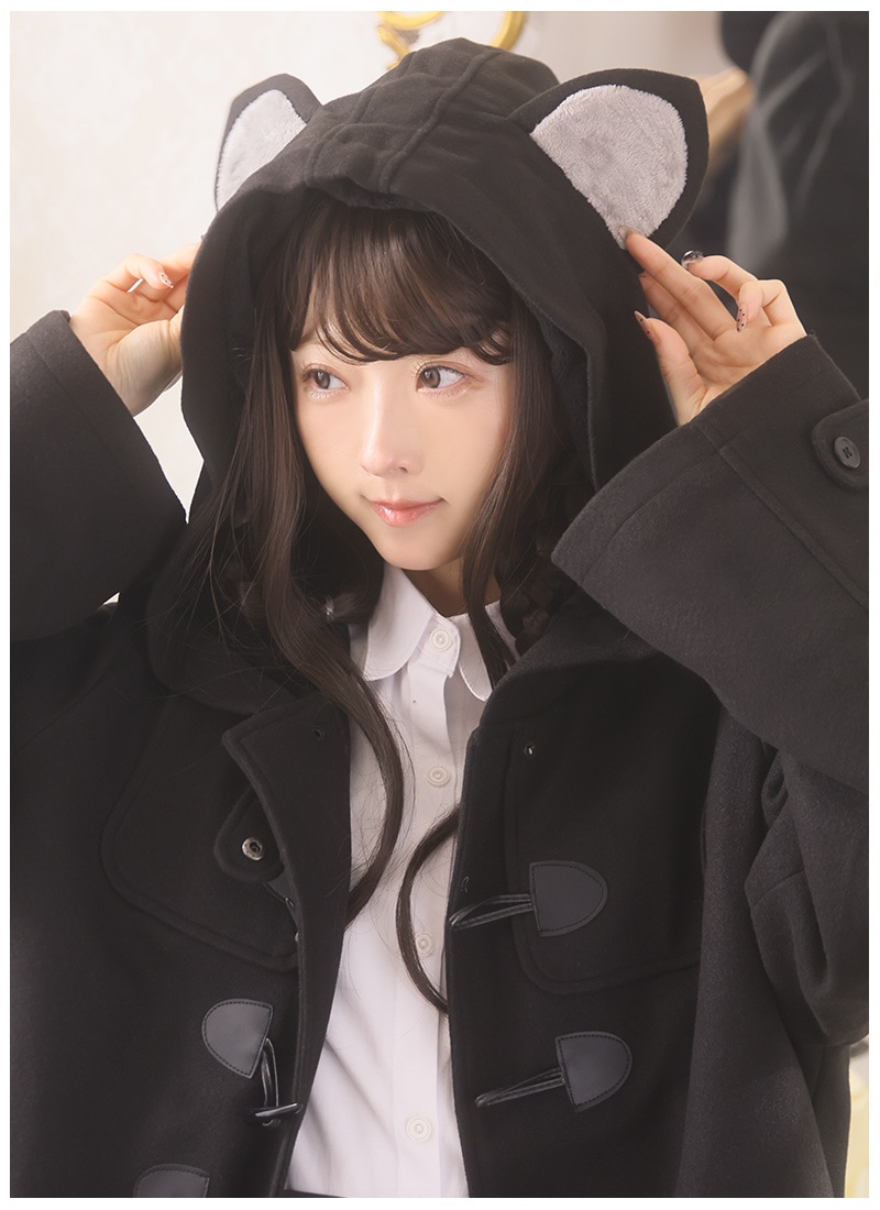 暖か裏ボア、ねこ耳うさぎ耳オリジナルダッフルコート。 ｜ Favorite