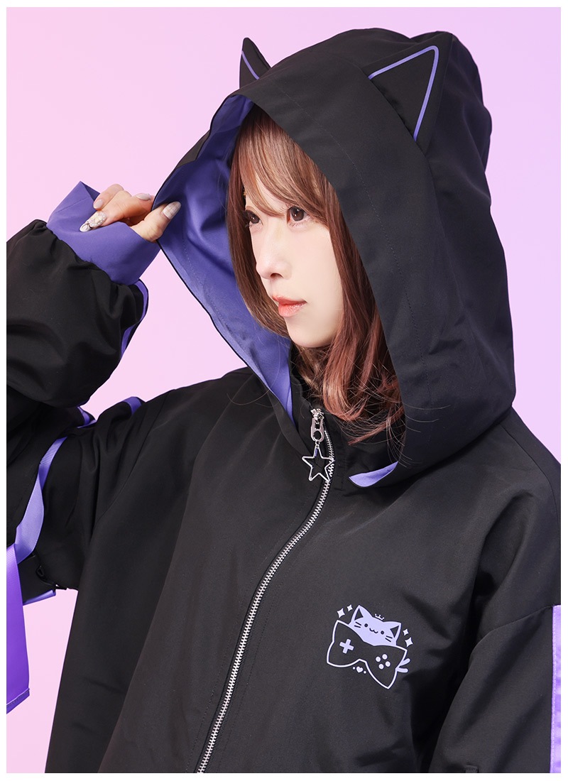 猫宮歩夢Nekomiya Ayumeさんコラボ 賽博風猫耳夾克 (サイバー猫耳