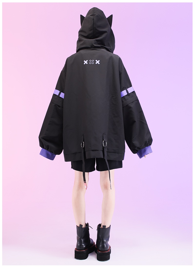 Nekoさん専用 猫宮歩夢Nekomiya Ayumeさんコラボ 賽博風猫耳夾克 (サイバー猫