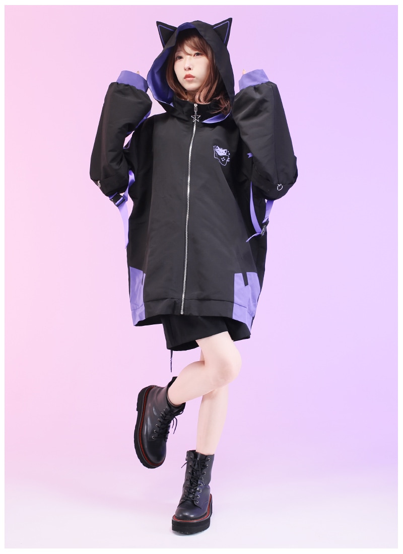 猫宮歩夢Nekomiya Ayumeさんコラボ 賽博風猫耳夾克 (サイバー猫耳
