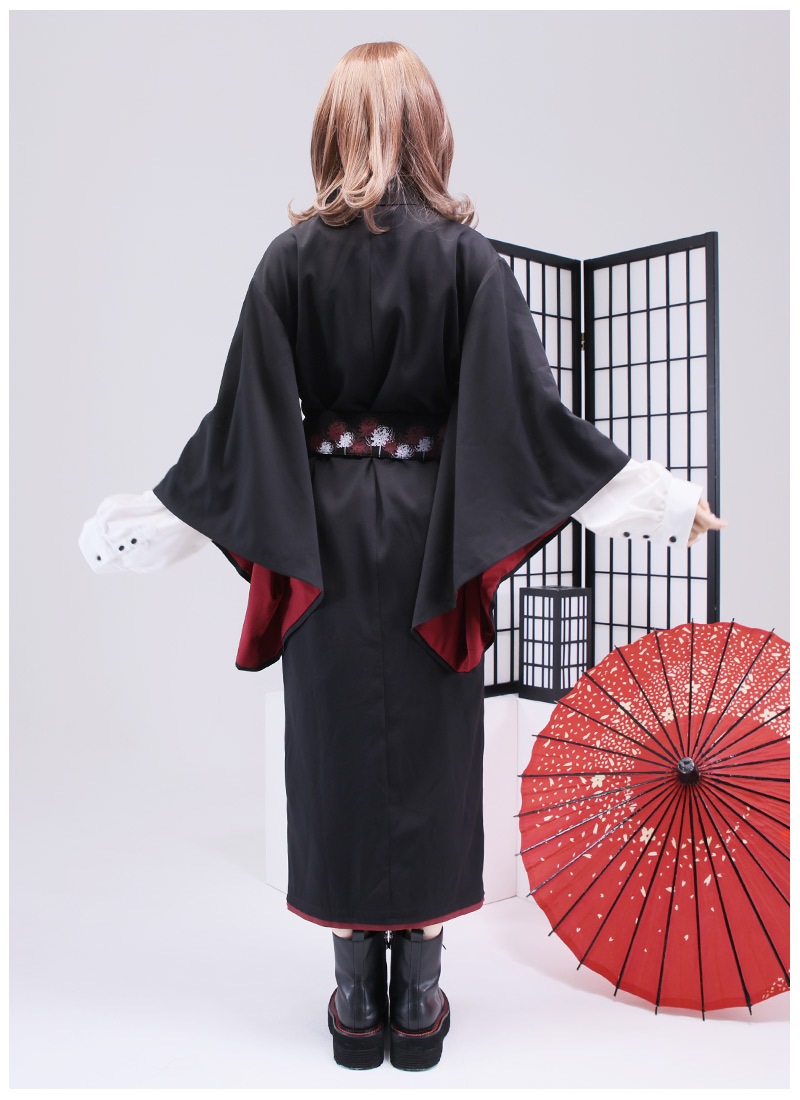 オビツ11 彼岸花　着物セット 彼岸花の浴衣 白地に青 オビツ11、ねんどろいどどーるサイズ