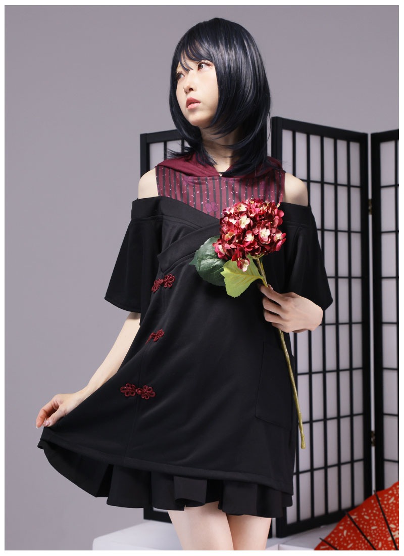 ozz oneste 巫祭神装 ショートパーカー 黒紫 OZZ ONESTE 巫祭神装(みさいしんそう) ショートパーカー パープル