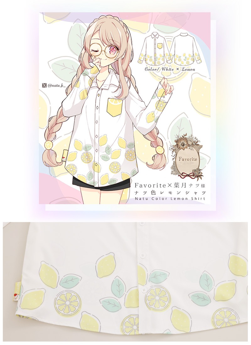 最短即日出荷】シャツ トップス ユニセックス レモン 夏＊Favorite