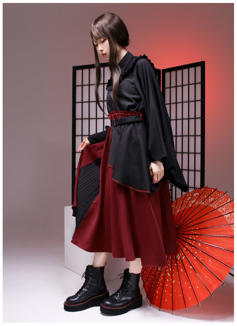 人気の花柄練習着✨スタンダードの練習にオススメのワンピース❤️ RIKOUZY] 社交ダンスドレス フロント付き長袖 肌色合わせ モダン