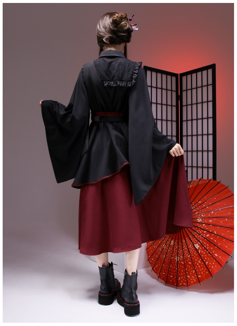 彼岸花と金木犀の花姿ワンショルダースカート ｜ Favoriteオリジナル