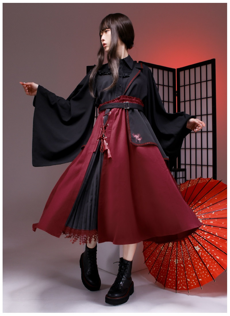 KNYA様 彼岸花と金木犀の花姿ワンショルダースカート ｜ Favoriteオリジナル