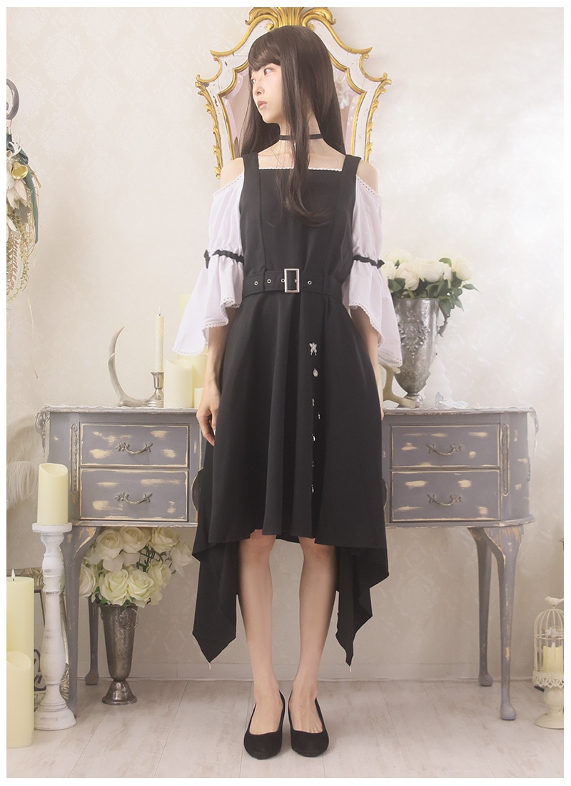 最短即日出荷】スクエアドレープの上品蝶々ワンピース＊Favorite