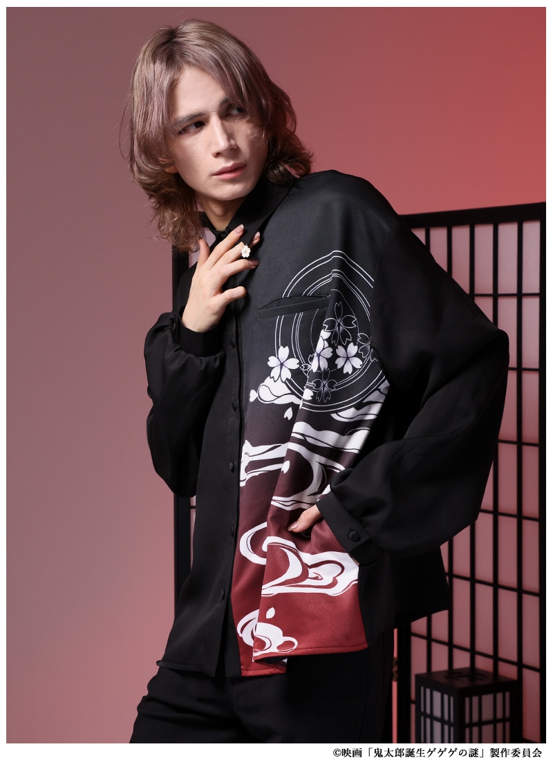 favorite 鬼太郎誕生ゲゲゲの謎コラボ 鬼太郎の父モチーフ ロングシャツ 映画「鬼太郎誕生 ゲゲゲの謎」コラボ 鬼太郎の父モチーフロングシャツ