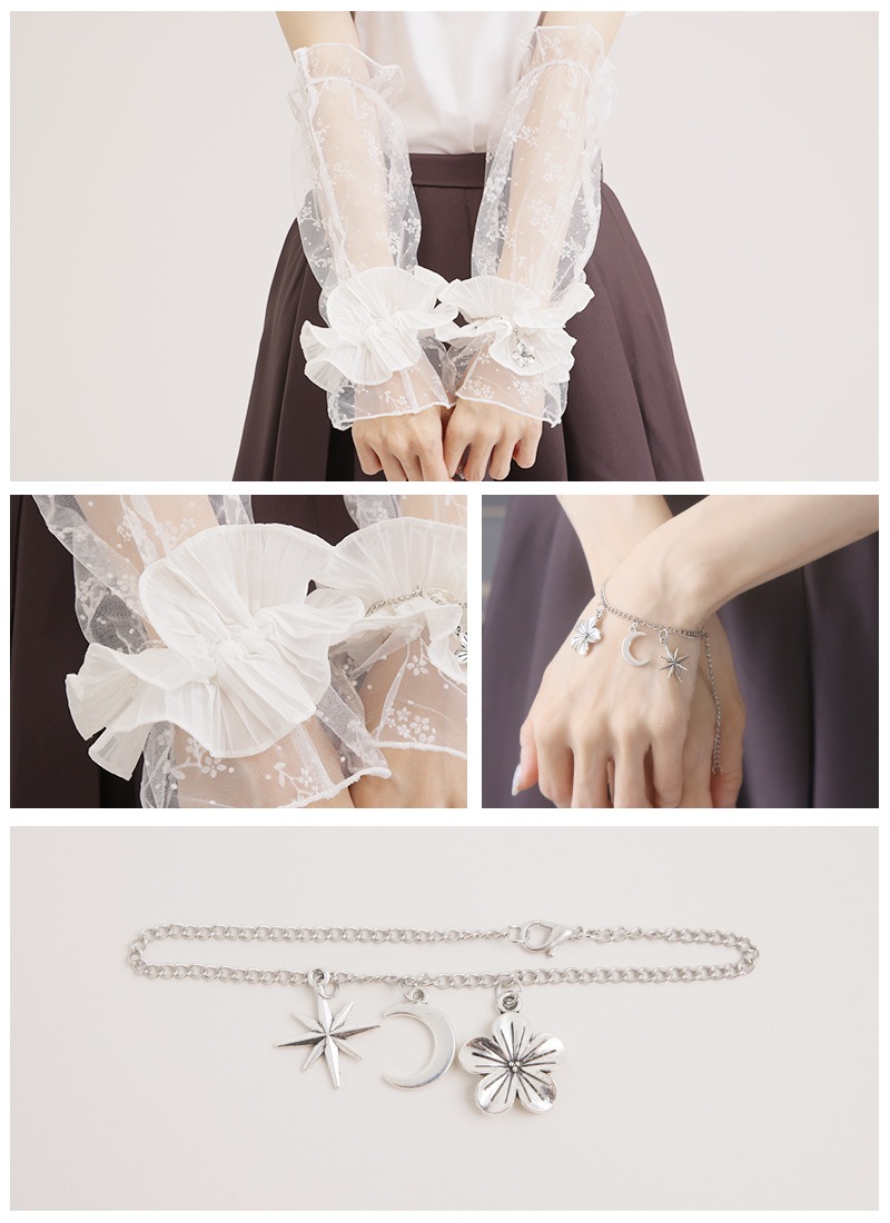 楪@プロフ必読　 ハニーミュー Luv アームカバー付きチョーカートップス Honey mew Luv アームカバー付きチョーカートップス グレー