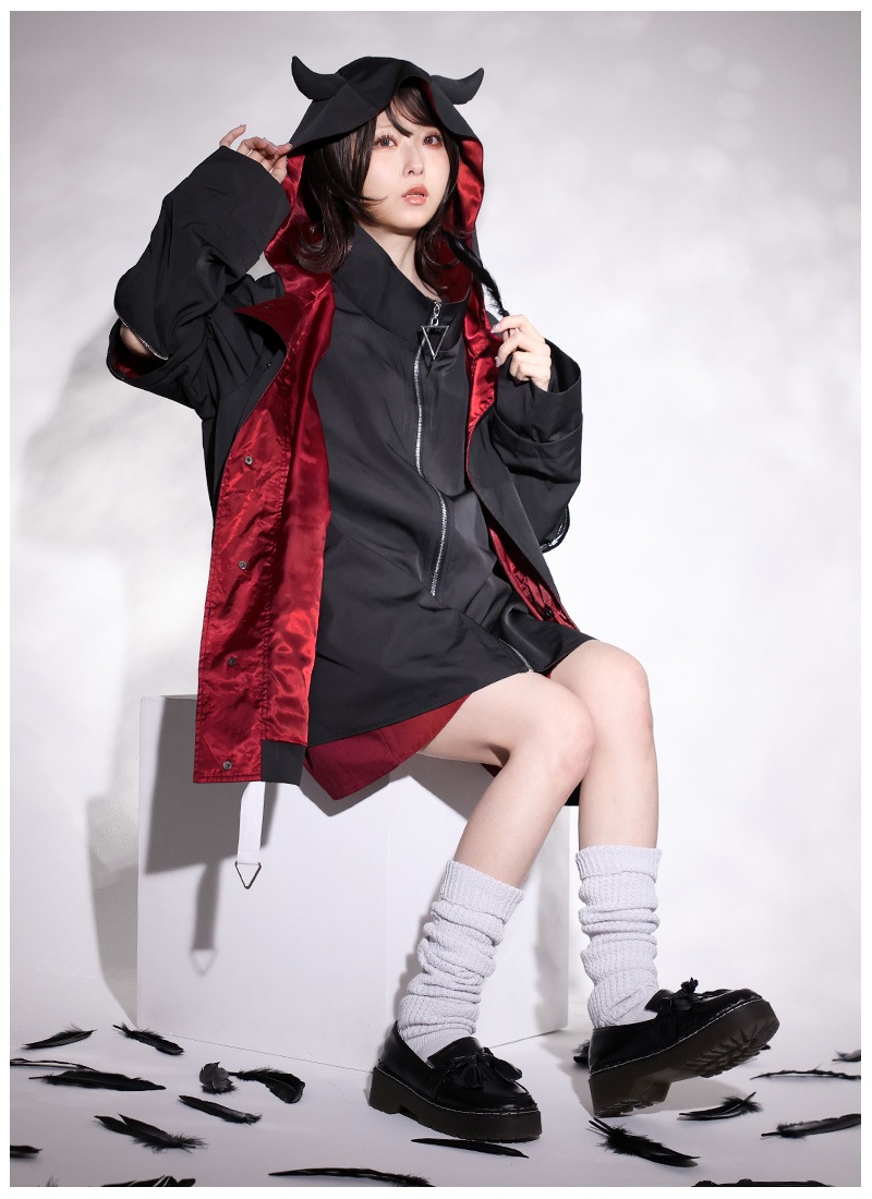 最短即日出荷】デビルちゃんの重ね着風マウンテンジャケット＊Favorite