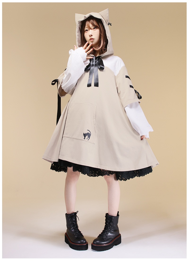 おすましネコパーカーワンピース｜ Favoriteオリジナル