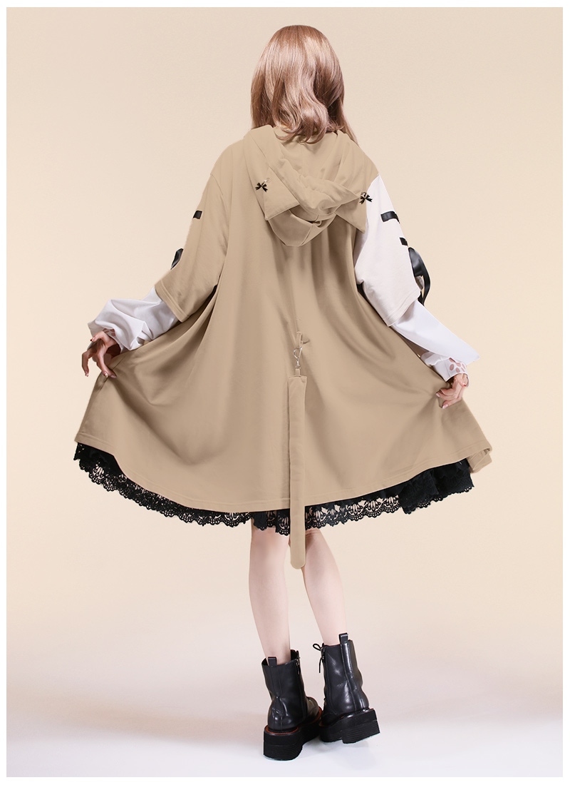 【りぃ様❤︎お取り置き】遮光パーカー　ベージュ　パーカーのみ おすましネコパーカーワンピース｜ Favoriteオリジナル
