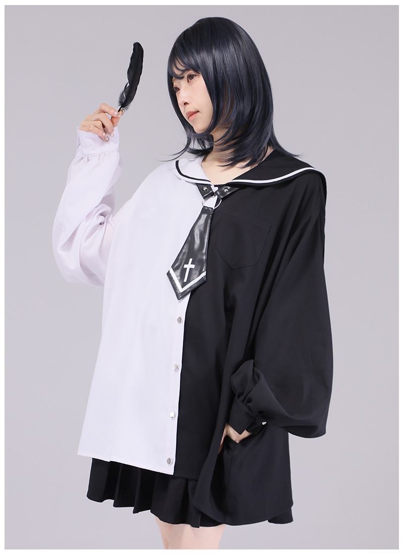 HARINEZUMI×SHAKE RIKUフルセット ブラック&白Tシャツ XL 天使？悪魔？それとも？表裏一体な堕天シャツ ｜ Favoriteオリジナル