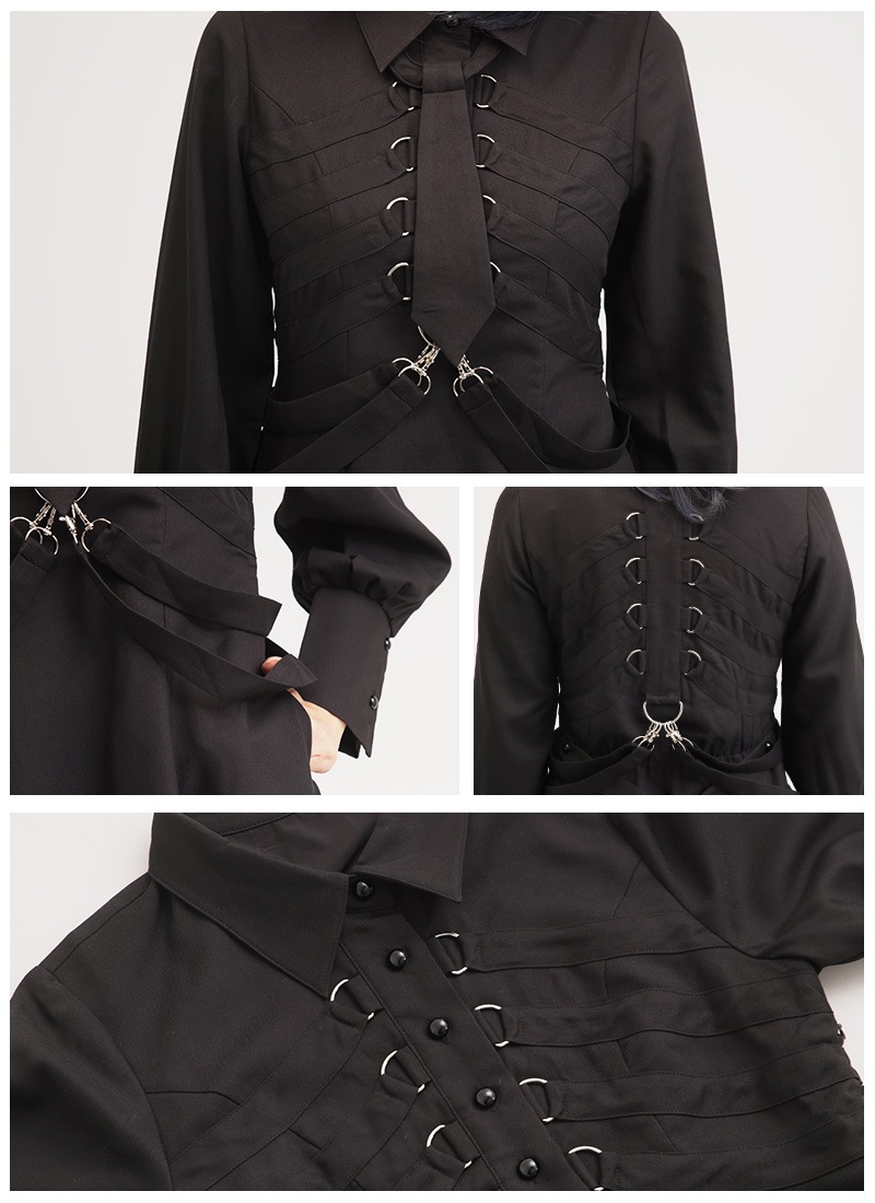 肋骨ハーネス風シャツワンピース ｜ Favorite