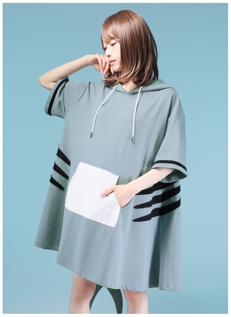favorite パーカーワンピース サメ ユニセックスさめロングパーカー ｜ Favoriteオリジナル