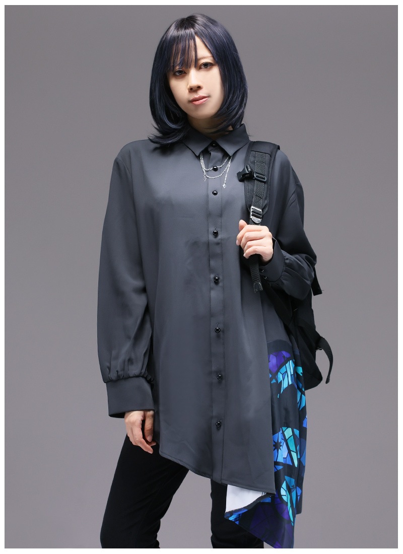 j12h1635様♡ 神秘の狭間で笑うチェシャ猫～アシメステンドグラスシャツ ｜ Favorite