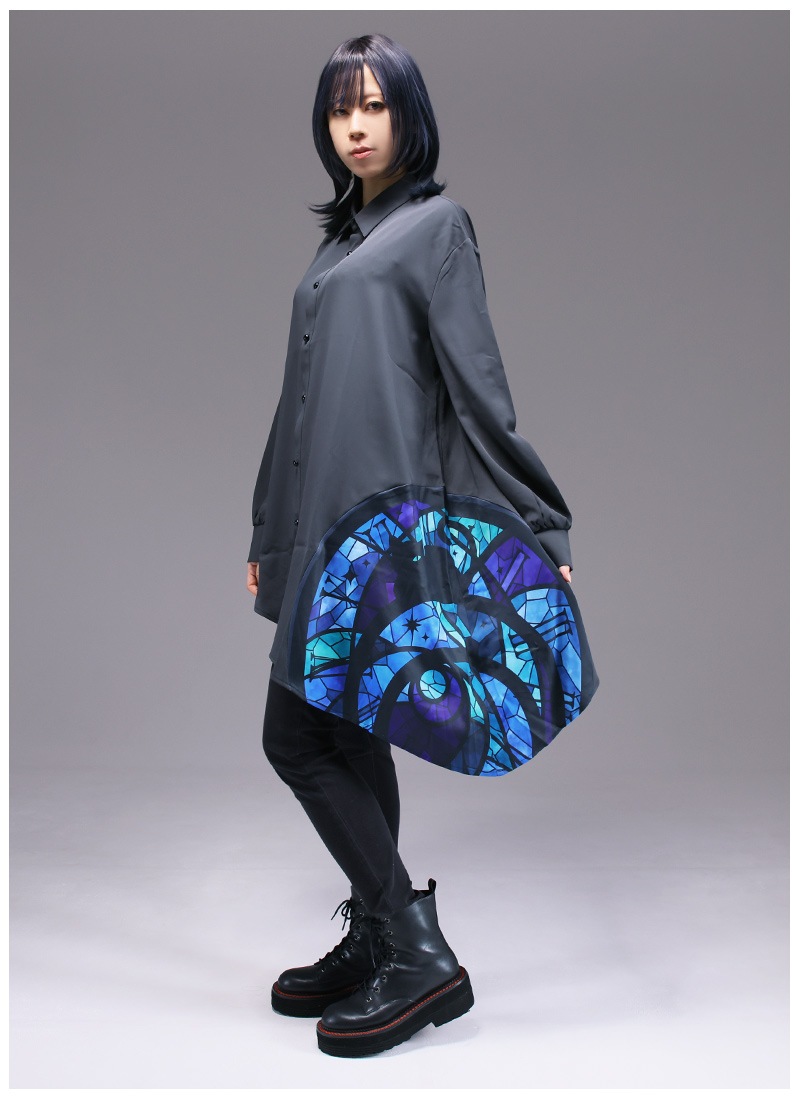 j12h1635様♡ 神秘の狭間で笑うチェシャ猫～アシメステンドグラスシャツ ｜ Favorite