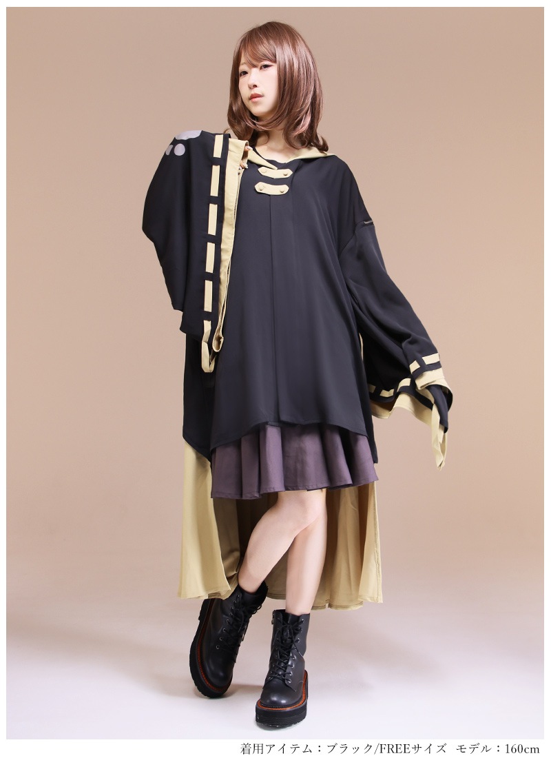 薙刀羽織 狐色　笑み　コート　羽織　アウター　小袖　Lサイズ 薙刀羽織 狐色 笑み コート 羽織 アウター 小袖 Lサイズ アウター