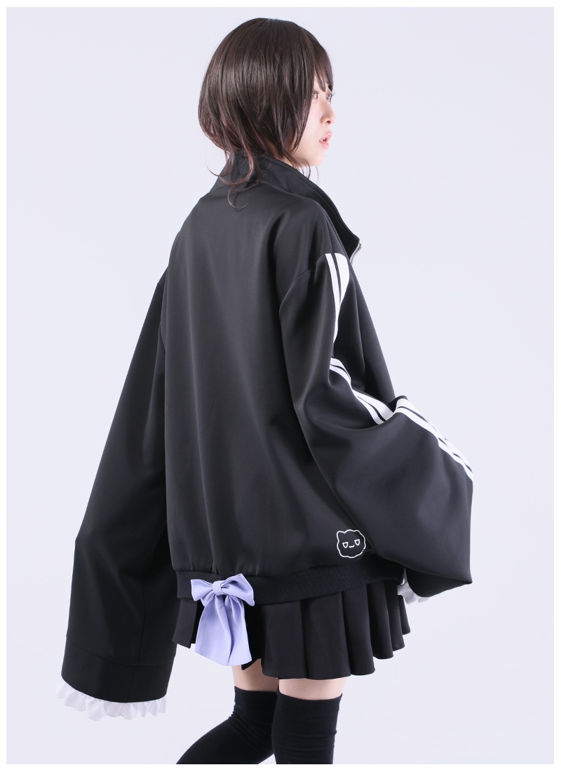 お値下げ！試着のみ^_^ カネコイサオ　フリル・フード付き黒ジップアップ薄手羽織 one after another】【セットアップ対応】[品番：NCLW0013729]｜NICE