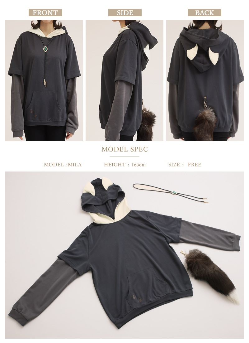 夏朱優衣さんコラボ キツネ柄パーカー ｜ Favorite